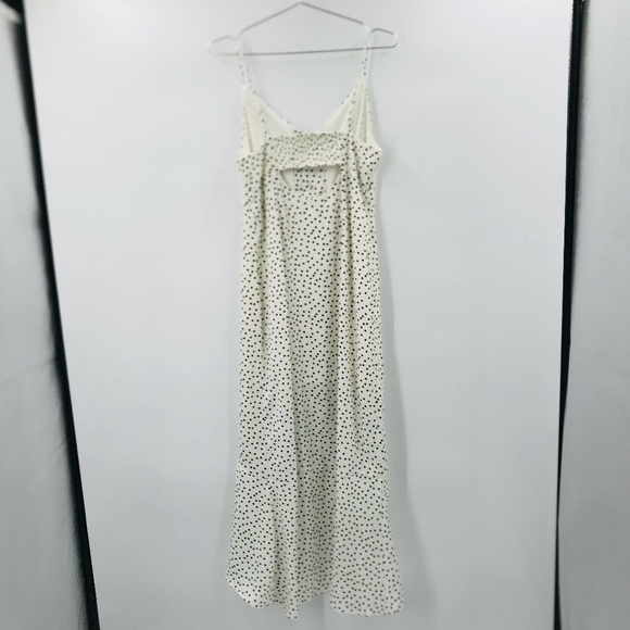 Sienna Sky Button Front High Low Midi Dress Polka Dot White Black Size Large - Picture 8 of 8